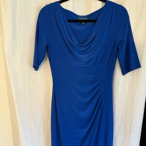 Women's Ralph Lauren Royal Blue, Ruched, Cowl Neck Dress, Size 4